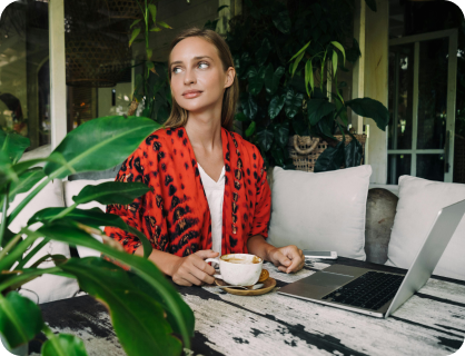 Woman working with laptop
